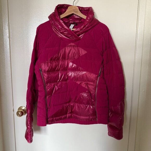 Lululemon Down Right Cozy Goose Down Pullover In Berry Rumble US 10 - Picture 2 of 8
